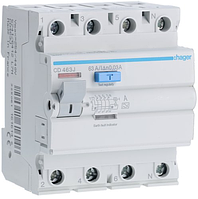 Диференціальне реле Hager ПЗВ СDС463J 4P 63A 30mA AC