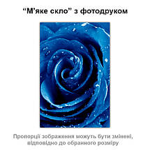 Покриття для столу, м'яке скло з фотодруком, Синя троянда 60 х 100 см (1,2 мм), фото 4