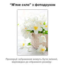 Покриття для столу, м'яке скло з фотодруком, Кошик квітів 60 х 100 см (1,2 мм), фото 3