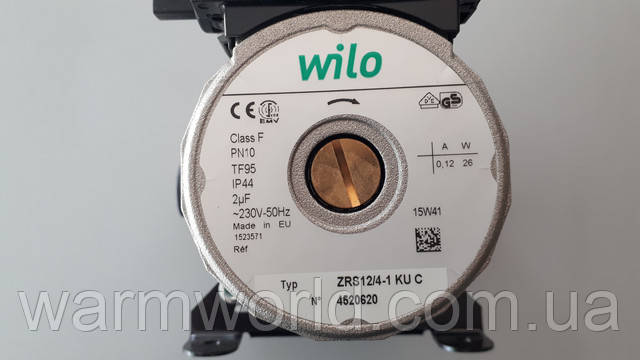 Wilo Class F PN10 TF95 IP44 2mF 230V 50Hz Made in EU 1523571 0.12A 26W  Typ ZRS12/4-1 KU C № 4520620