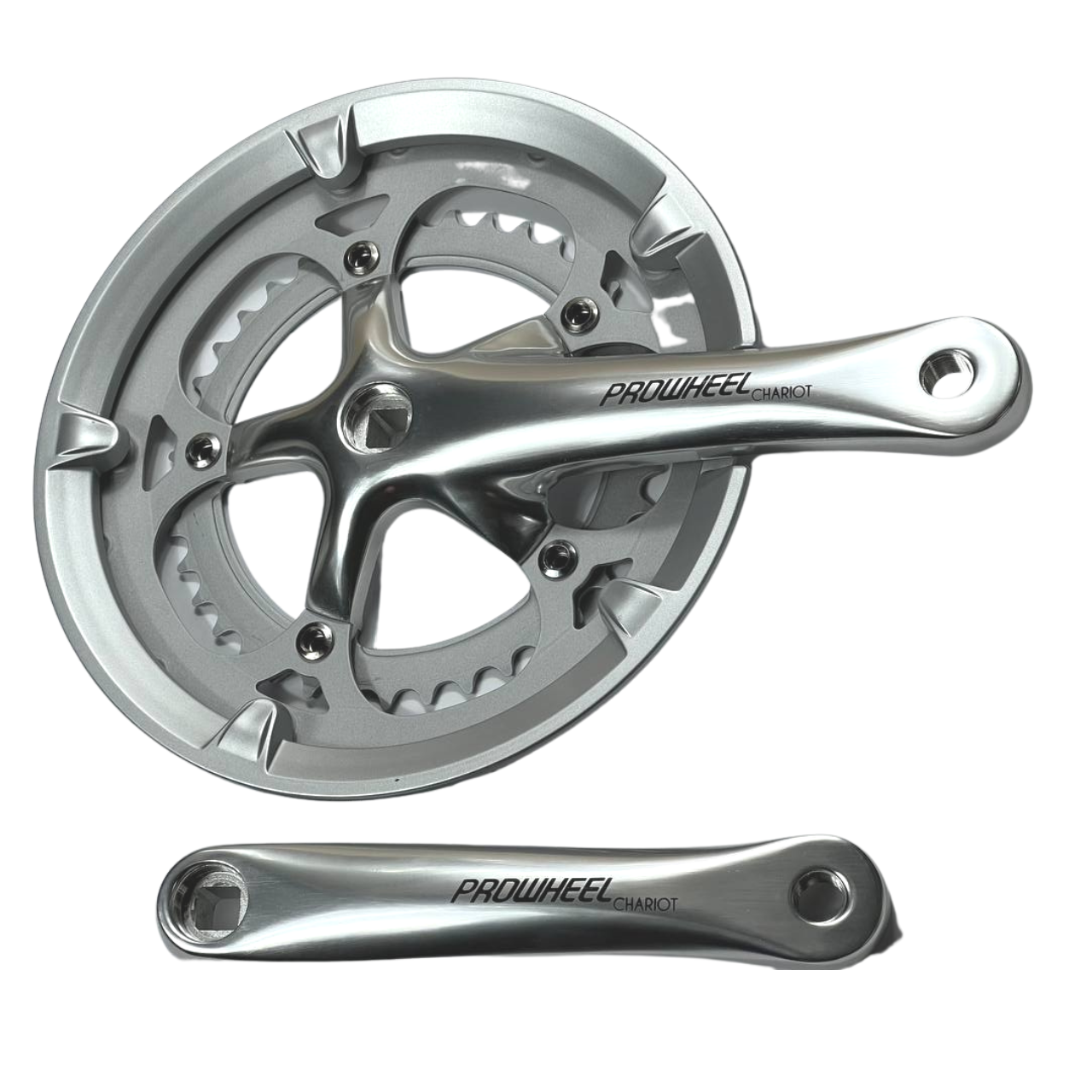 Шатуни Prowheel CHARIOT 53-39 170mm пластиковий захист, срібло