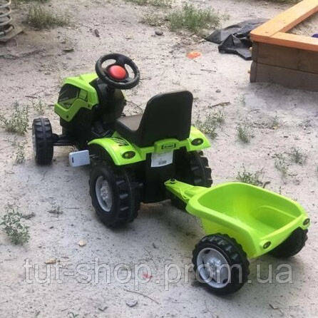 Детский большой трактор с прицепом на педалях зеленый с регулируемым сиденьем Машины на педалях для детей - фото 3 - id-p1775728643