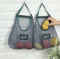 Многоразовый сетчатый мешок предназначен для хранения овощей и фруктов.