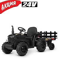 Детский электромобиль трактор Bambi М 4623EBLR-2 (24V) аккумуляторный с пультом и прицепом 2 мотора 200W MP3