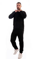 Мужской спортивный костюм трёхнитка петля 52, черный