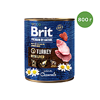 Brit Premium by Nature 800 г индюшатина с индюшиной печенью Влажный корм для собак