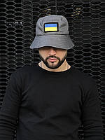 Панама мужская серая с флагом Украины, шляпа на лето UA