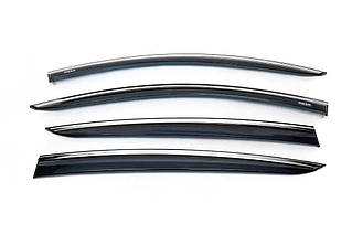 Вітровики з хром смужкою Niken дефлектори вікон на авто для Opel Astra J SD HB 2010+