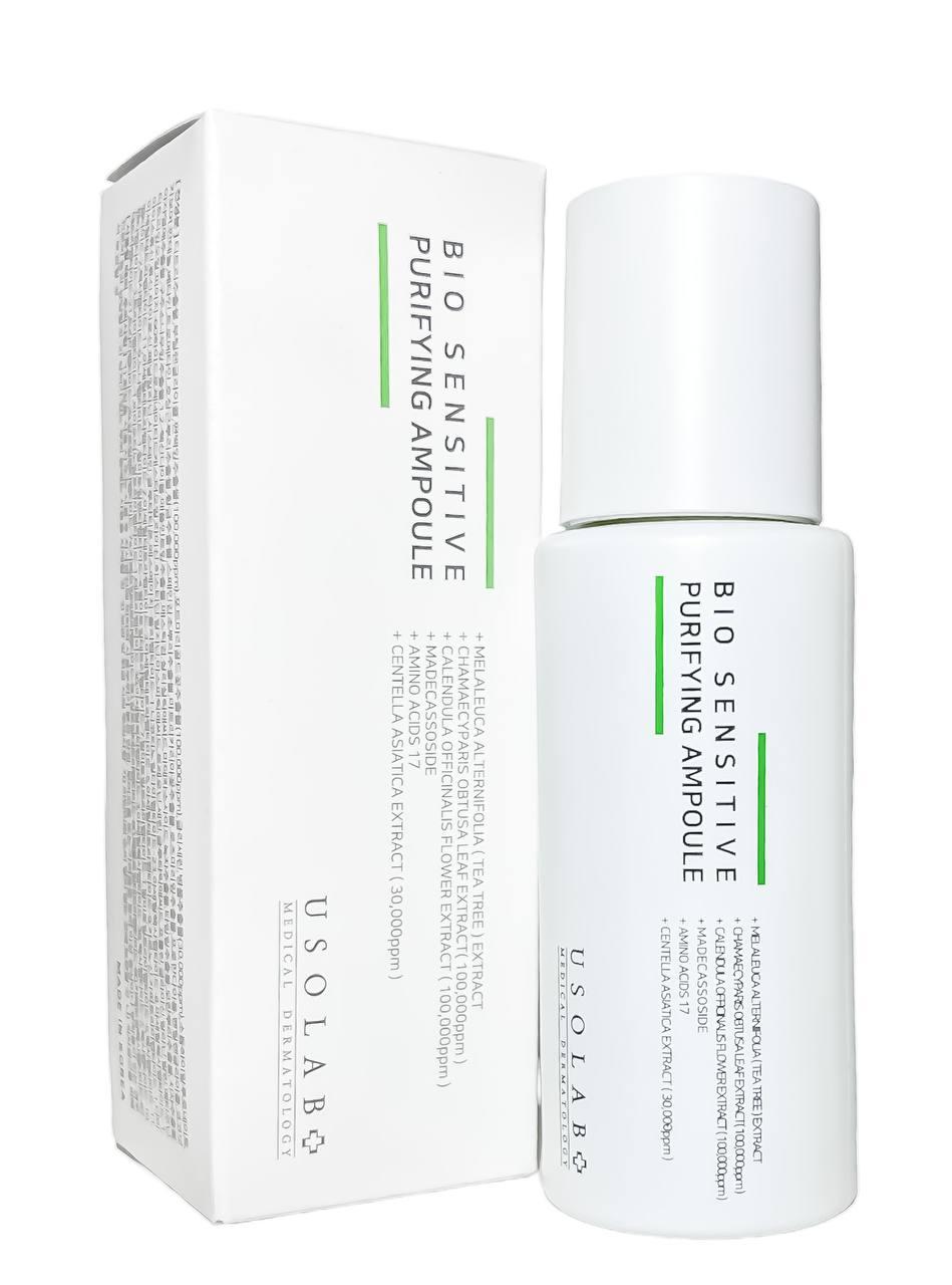 Usolab Bio Sensitive Purifying Ampoule 50 ml - Інтенсивна сироватка з поліпептидами та чайним деревом