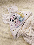 Літній плюшевий конверт з Діснеївським принтом для новонароджених, молочний, фото 2