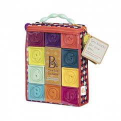 Розвиваючі Силіконові Кубики - Порахуймо Battat One Two Squeeze Baby Blocks BX1002Z