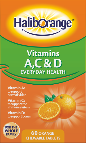 Комплекс вітамінів A C і D Haliborange Vitamins A C & D 60 cжув. таблеток orange, фото 1