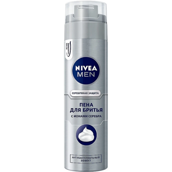 Піна для гоління антибактеріальний Срібний захист Nivea 200 мл