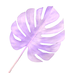 Штучний лист монстери ВЕЛИКИЙ 28 см ліловий