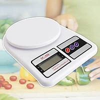 Настольные электронные весы Vitek SF-400 Белые, Весы для дома и кухни, Кухонные весы с экраном