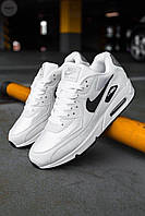 Белые мужские кроссовки Nike Air Max 90, белые кроссовки мужские Найк, белые мужские демисезонные кроссовки