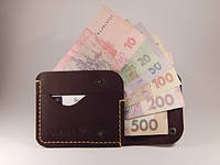 Чоловічий гаманець "Міні", коричневий, код: w005.1, вироблено в Україні
