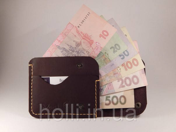 Чоловічий гаманець "Міні", коричневий, код: w005.1, вироблено в Україні, фото 1
