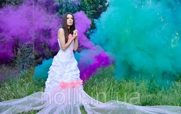 Зелений кольоровий дим (звичайної насиченості (дим11), кольоровий дим Димова шашка, Цветные дымовые