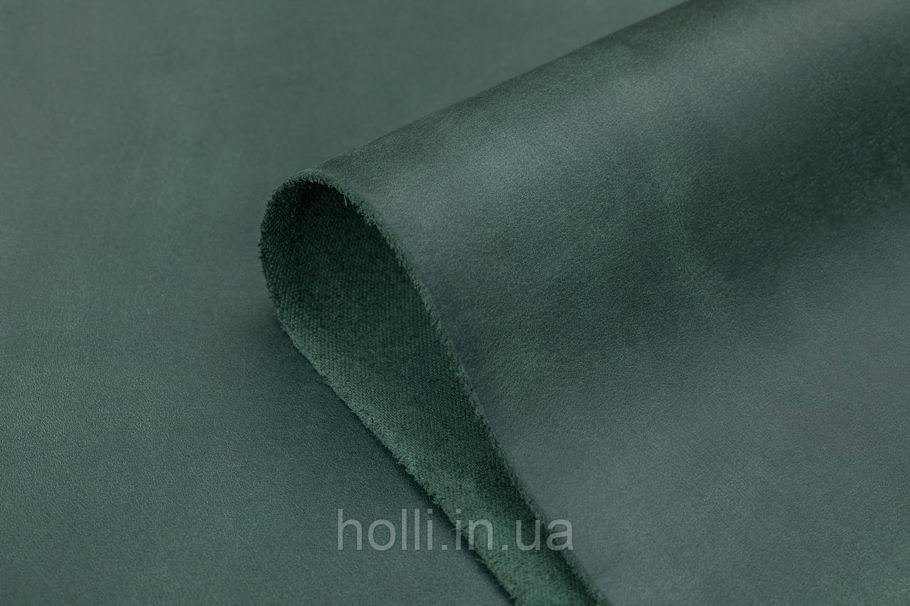 Шкіра Crazy Horse (Крейзі Хорс), Зелена, натуральна матова шкіра, Ціна за квадратний дециметр, фото 1