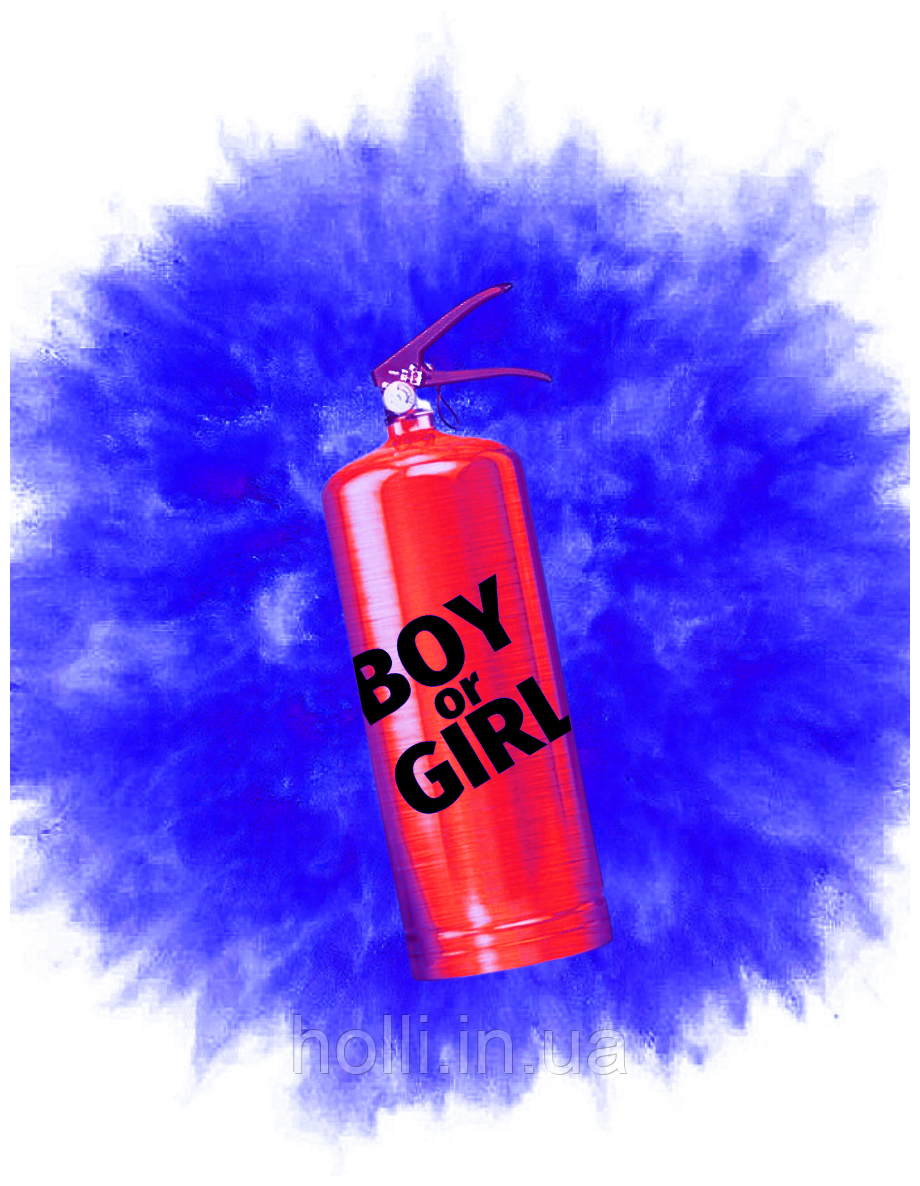 Балон для визначення статі дитини з Синьою Фарбою Холі 1 кг., Gender Party для свят, гендер паті, балон BOY OR GIRL, фото 1