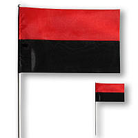 Маленький Флажок УПА (ОУН) на палочке, размер: 22х14 см, Флаг УПА, атлас