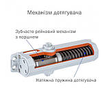 Доводчик дверний RYOBI 9903 STD ARM з ножицями білий, фото 6