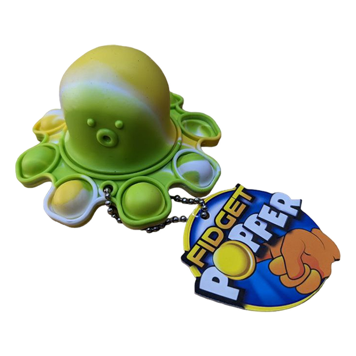 Іграшка антистрес Fidget Toy Push Flip Pop It восьминіг перевертень зелений з білим