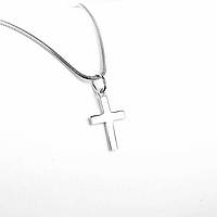 Срібний хрестик, родований гладкий