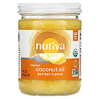 Nutiva, Органическое кокосовое масло, с ароматом сливочного масла, 414 мл