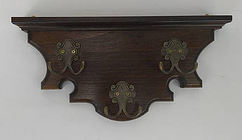 Ключниця настінна дерев’яна з поличкою та 6 гачками | Органайзер для ключів з дерева ручної роботи | Декоративна ключниця для дому