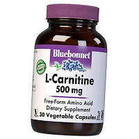 L-Карнитин Тартрат в свободной форме L-Carnitine 500 Bluebonnet Nutrition 30вегкапс (02393004) D12P1-2023