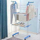 Багатоярусна сушарка для білизни до 50 кг (172х73х64 см) Garment Rack With Wheels/Складна підлогова сушарка, фото 2