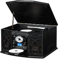 Ретро проигрыватель виниловых пластинок auna NR-620 DAB + CD-плеер, FM радио, USB, черный, Германия.
