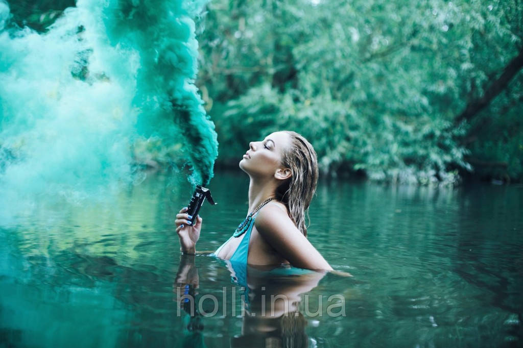 Зелений Кольоровий дим найнасиченіший (дим13), кольоровий дим Димова шашка, Польща, 60 з