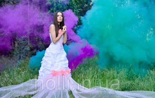 Зелений кольоровий дим (звичайної насиченості (дим11), кольоровий дим Димова шашка, Цветные дымовые, фото 1