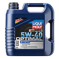 Синтетическое моторное масло Liqui Moly Optimal Synth SAE 5W40 4л 3926 Масло для автомобиля