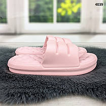 Шльопанці жіночі сланці пінкові пудрові на об'ємній підошві, фото 3