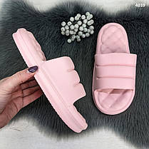 Шльопанці жіночі сланці пінкові пудрові на об'ємній підошві, фото 4