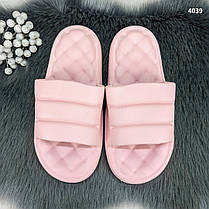 Шльопанці жіночі сланці пінкові пудрові на об'ємній підошві, фото 5