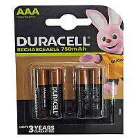 Аккумулятор AAA Duracell 750mAh NiMH , 1шт (блистер по 4шт) HR03 предзаряженные