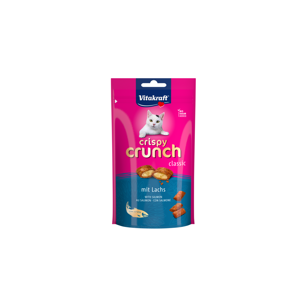 Ласощі для котів Vitakraft Crispy Crunch подушечки 60 г (лосось) Vitakraft