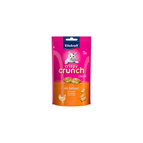Ласощі для кішок Vitakraft Crispy Crunch хрусткі подушечки з м'яса птахів 60 гр, фото 1
