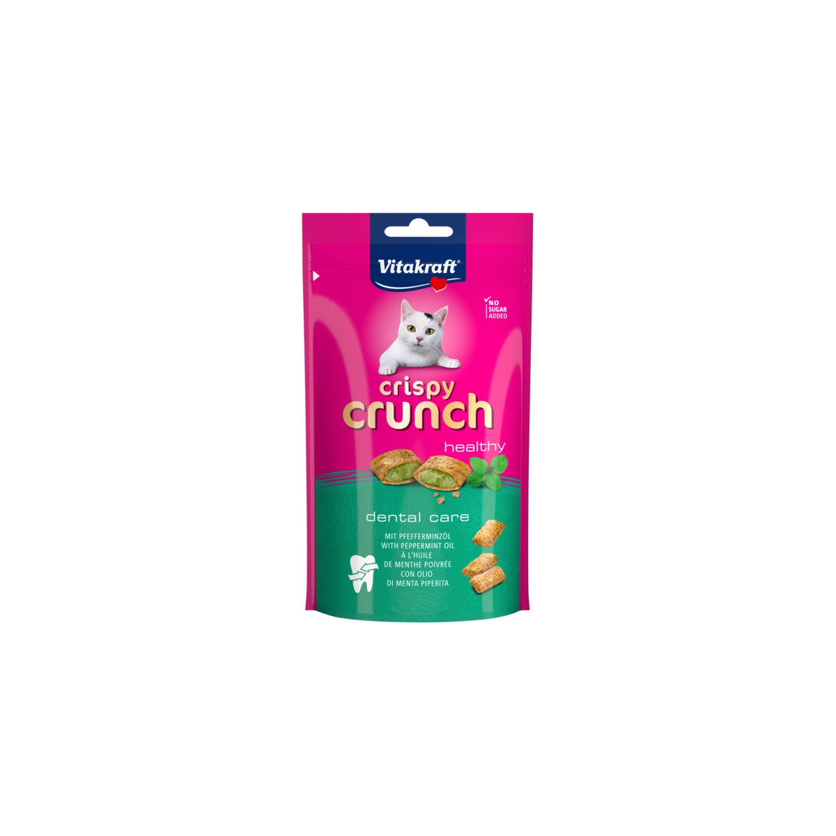 Ласощі для кішок Vitakraft Crispy Crunch м'ятні хрусткі подушечки для зубів 60
