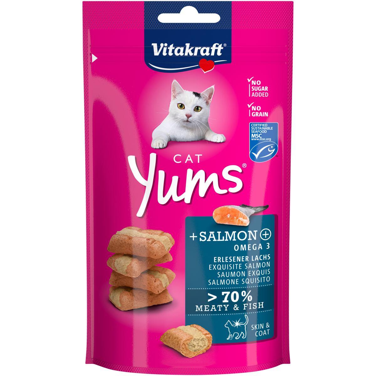 Ласощі для котів  соковиті снеки Vitakraft Yums 40 г (лосось і Омега-3)