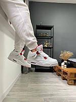 Мужские / женские кроссовки Nike Air Jordan Retro 4 White Red