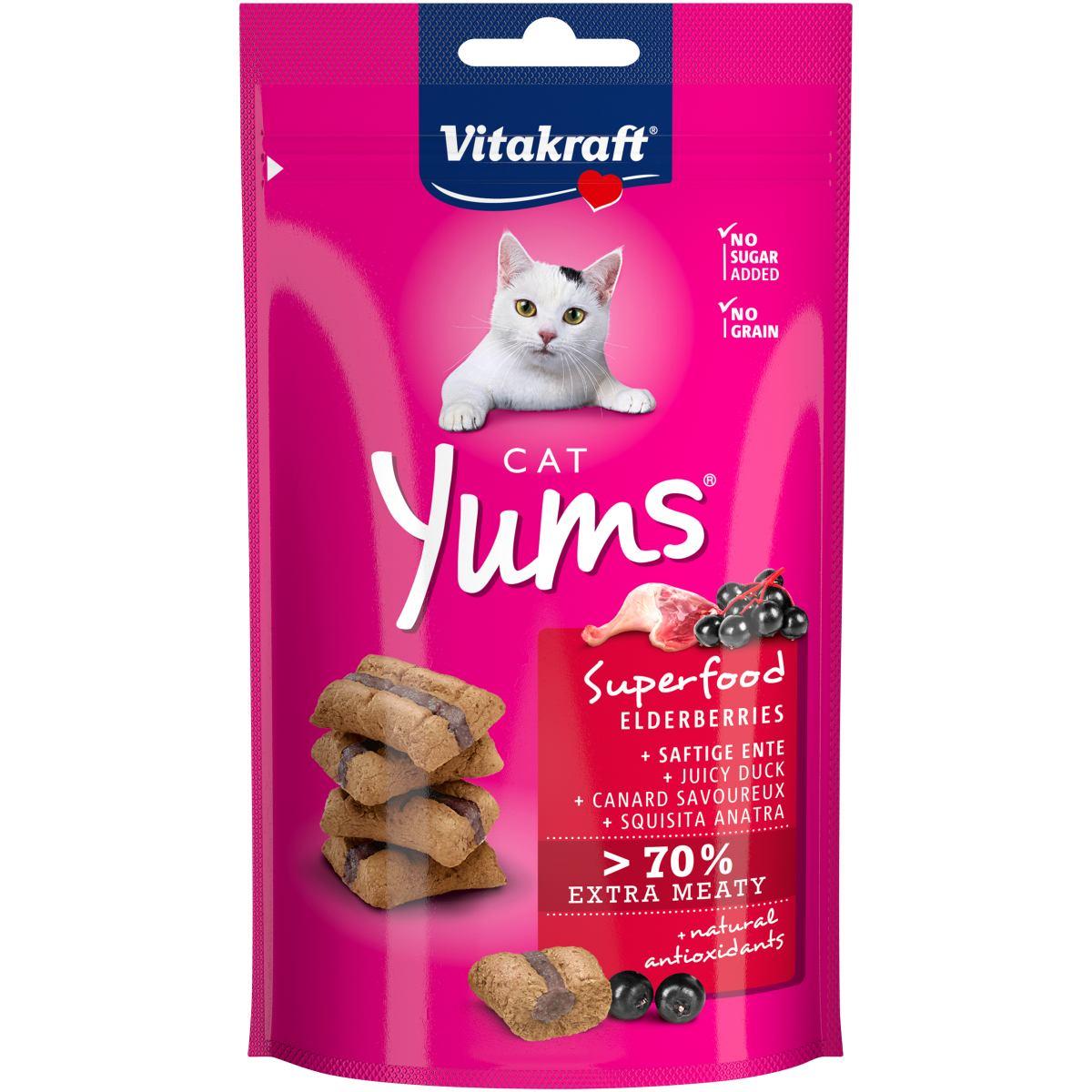 Ласощі для кішок соковиті снеки Vitakraft Yums 40 г качка та бузина