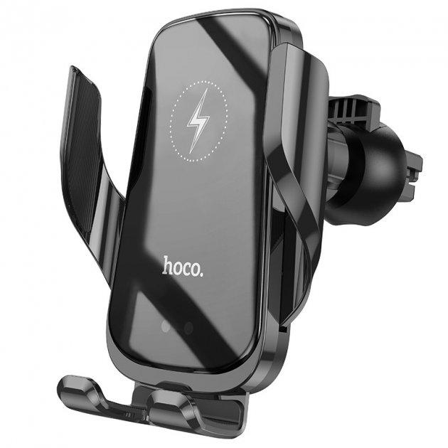 Автотримач на решітку Hoco CA202 Wireless Charging 15W Black