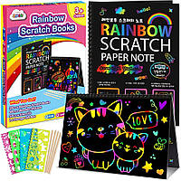 Active Scratch Book ZMLM Scratch Paper Art-Crafts Gift: 2 Pack Bulk Rainbow Magic Paper Supplies Toys for