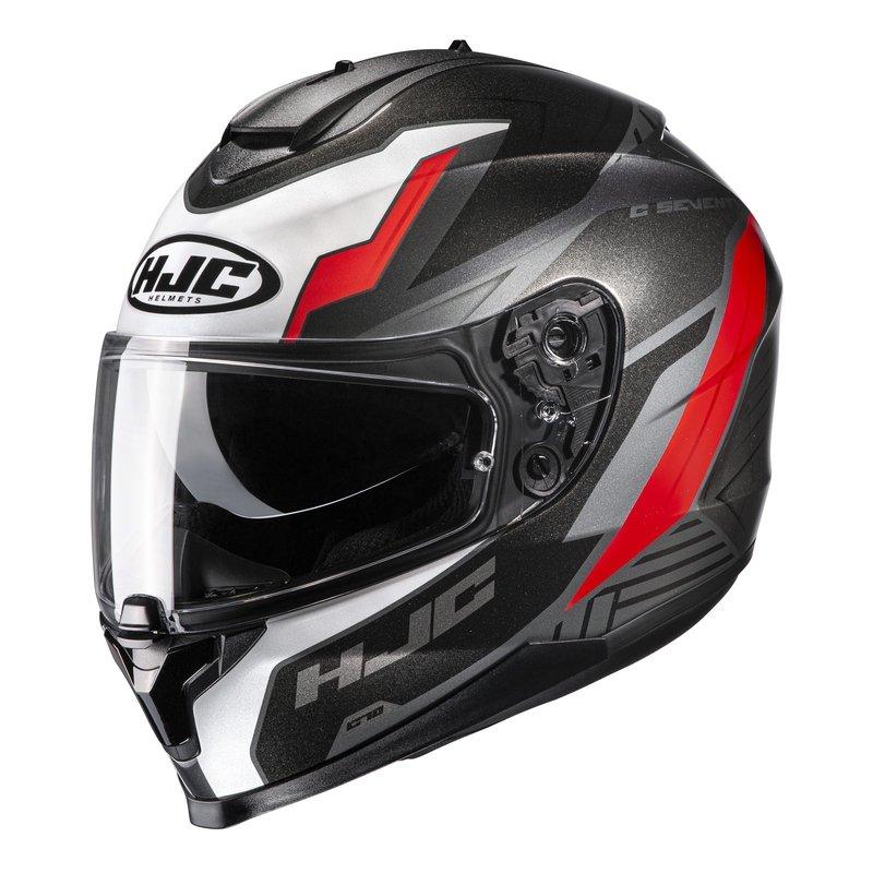 Мотошолом HJC c70 silon black/red